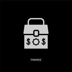 white finance vector icon on black background. modern flat finance from business concept vector sign symbol can be use for web, mobile and logo.