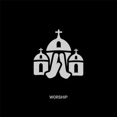white worship vector icon on black background. modern flat worship from buildings concept vector sign symbol can be use for web, mobile and logo.