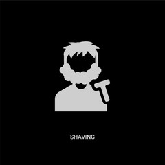 white shaving vector icon on black background. modern flat shaving from beauty concept vector sign symbol can be use for web, mobile and logo.
