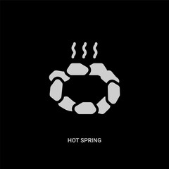 Obraz premium white hot spring vector icon on black background. modern flat hot spring from beauty concept vector sign symbol can be use for web, mobile and logo.