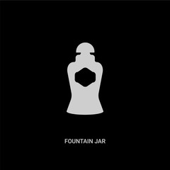white fountain jar vector icon on black background. modern flat fountain jar from art concept vector sign symbol can be use for web, mobile and logo.