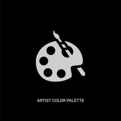 white artist color palette vector icon on black background. modern flat artist color palette from art concept vector sign symbol can be use for web, mobile and logo.