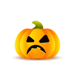 halloween pumpkins, funny faces on white background. vector illustration