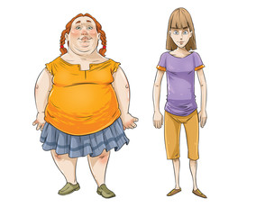 fat and thin girl