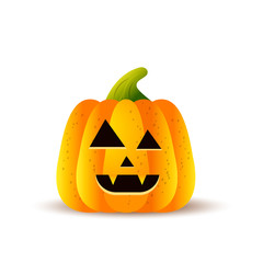 halloween pumpkins, funny faces on white background. vector illustration