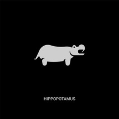 white hippopotamus vector icon on black background. modern flat hippopotamus from animals concept vector sign symbol can be use for web, mobile and logo.