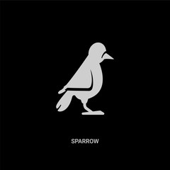 white sparrow vector icon on black background. modern flat sparrow from animals concept vector sign symbol can be use for web, mobile and logo.