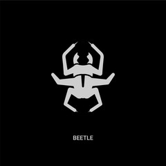white beetle vector icon on black background. modern flat beetle from animals concept vector sign symbol can be use for web, mobile and logo.