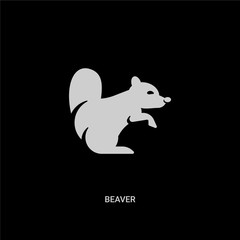 white beaver vector icon on black background. modern flat beaver from animals concept vector sign symbol can be use for web, mobile and logo.