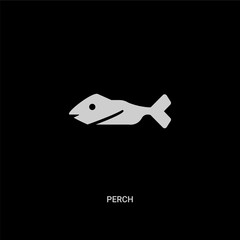 white perch vector icon on black background. modern flat perch from animals concept vector sign symbol can be use for web, mobile and logo.