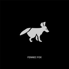 white fennec fox vector icon on black background. modern flat fennec fox from animals concept vector sign symbol can be use for web, mobile and logo.