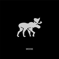white moose vector icon on black background. modern flat moose from animals concept vector sign symbol can be use for web, mobile and logo.