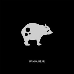 white panda bear vector icon on black background. modern flat panda bear from animals concept vector sign symbol can be use for web, mobile and logo.