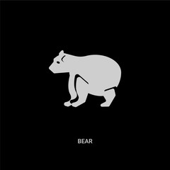 white bear vector icon on black background. modern flat bear from animals concept vector sign symbol can be use for web, mobile and logo.