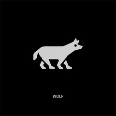 white wolf vector icon on black background. modern flat wolf from animals concept vector sign symbol can be use for web, mobile and logo.