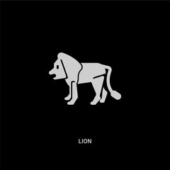 white lion vector icon on black background. modern flat lion from animals concept vector sign symbol can be use for web, mobile and logo.