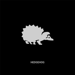 white hedgehog vector icon on black background. modern flat hedgehog from animals concept vector sign symbol can be use for web, mobile and logo.