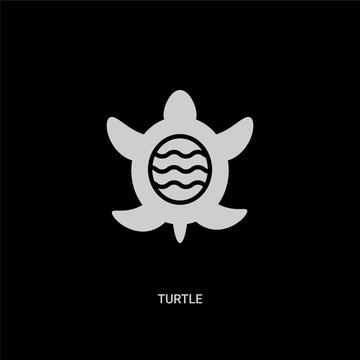 white turtle vector icon on black background. modern flat turtle from animals concept vector sign symbol can be use for web, mobile and logo.
