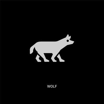 white wolf vector icon on black background. modern flat wolf from animals concept vector sign symbol can be use for web, mobile and logo.
