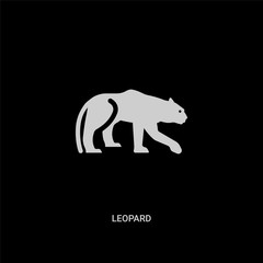 white leopard vector icon on black background. modern flat leopard from animals concept vector sign symbol can be use for web, mobile and logo.