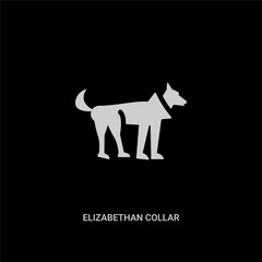 white elizabethan collar vector icon on black background. modern flat elizabethan collar from animals concept vector sign symbol can be use for web, mobile and logo.