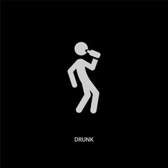 white drunk vector icon on black background. modern flat drunk from animals concept vector sign symbol can be use for web, mobile and logo.