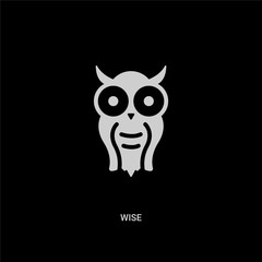 white wise vector icon on black background. modern flat wise from animals concept vector sign symbol can be use for web, mobile and logo.