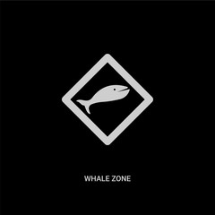 white whale zone vector icon on black background. modern flat whale zone from animals concept vector sign symbol can be use for web, mobile and logo.