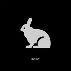 white bunny vector icon on black background. modern flat bunny from animals concept vector sign symbol can be use for web, mobile and logo.