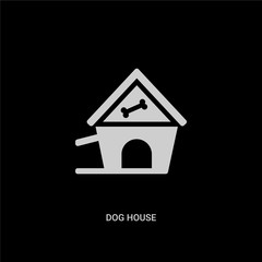 white dog house vector icon on black background. modern flat dog house from animals concept vector sign symbol can be use for web, mobile and logo.