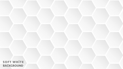 Soft White and Grey Gradient Hexagon Pattern Background for Business Web Design Print Presentation
