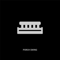 white porch swing vector icon on black background. modern flat porch swing from furniture and household concept vector sign symbol can be use for web, mobile and logo.