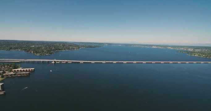 Lake Washington Highway 520 Floating Bridge Aerial View