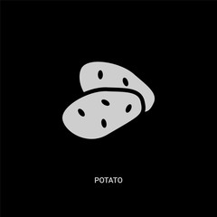 white potato vector icon on black background. modern flat potato from fruits and vegetables concept vector sign symbol can be use for web, mobile and logo.