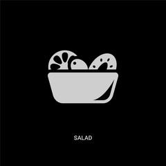 white salad vector icon on black background. modern flat salad from fruits and vegetables concept vector sign symbol can be use for web, mobile and logo.