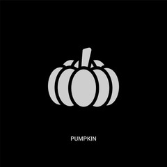 white pumpkin vector icon on black background. modern flat pumpkin from fruits and vegetables concept vector sign symbol can be use for web, mobile and logo.