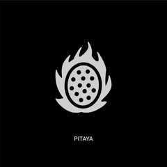 white pitaya vector icon on black background. modern flat pitaya from fruits and vegetables concept vector sign symbol can be use for web, mobile and logo.