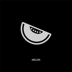 white melon vector icon on black background. modern flat melon from fruits and vegetables concept vector sign symbol can be use for web, mobile and logo.