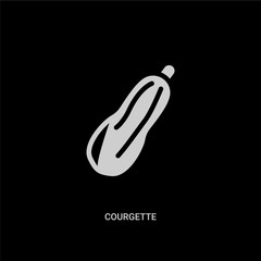 white courgette vector icon on black background. modern flat courgette from fruits and vegetables concept vector sign symbol can be use for web, mobile and logo.
