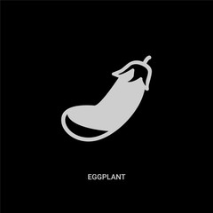white eggplant vector icon on black background. modern flat eggplant from fruits and vegetables concept vector sign symbol can be use for web, mobile and logo.