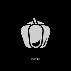 white pepper vector icon on black background. modern flat pepper from fruits and vegetables concept vector sign symbol can be use for web, mobile and logo.