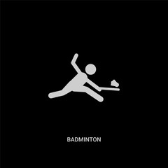 white badminton vector icon on black background. modern flat badminton from free time concept vector sign symbol can be use for web, mobile and logo.
