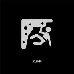 white climb vector icon on black background. modern flat climb from free time concept vector sign symbol can be use for web, mobile and logo.