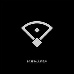white baseball field vector icon on black background. modern flat baseball field from free time concept vector sign symbol can be use for web, mobile and logo.