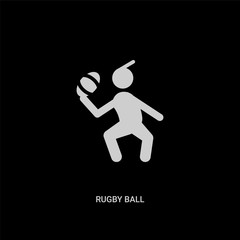 white rugby ball vector icon on black background. modern flat rugby ball from free time concept vector sign symbol can be use for web, mobile and logo.