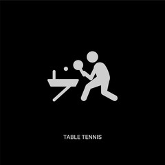 white table tennis vector icon on black background. modern flat table tennis from free time concept vector sign symbol can be use for web, mobile and logo.