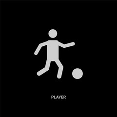 Fototapeta na wymiar white player vector icon on black background. modern flat player from football concept vector sign symbol can be use for web, mobile and logo.