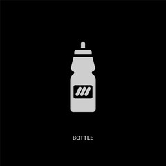 white bottle vector icon on black background. modern flat bottle from football concept vector sign symbol can be use for web, mobile and logo.