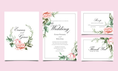 beautiful wedding invitation template card design