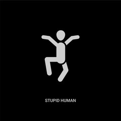 white stupid human vector icon on black background. modern flat stupid human from feelings concept vector sign symbol can be use for web, mobile and logo.